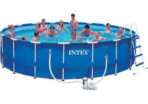 28252 Каркасный бассейн круглый Intex, 549х122см, фильтр-насос картр 5678 л/ч (28752, 28332)