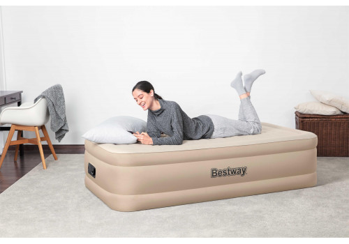 Надувная кровать односпальная с встроенным насосом BestWay (97х191х46), 69048