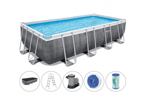 56998 BestWay Прямоугольный каркасный бассейн 549х274х122см+фильтр-насос 5678л/ч