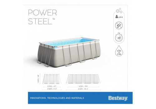56457 Каркасный бассейн Bestway 412х201х122 см (видео, песч. фильтр-насос 220В, лестница)