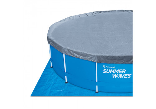 P20-1352-B Summer Waves Каркасный бассейн круглый, 396х132см, фильтр-насос картр 3000 л/ч (P20-1352-Z, Р20-1352-В)